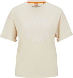 HUGO BOSS Cotton-jersey T-shirt with shoulder stitching and artwork