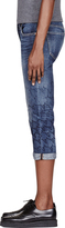 Thumbnail for your product : Marc by Marc Jacobs Blue Houndstooth-Stitched Boyfriend Crop Jessie Jeans