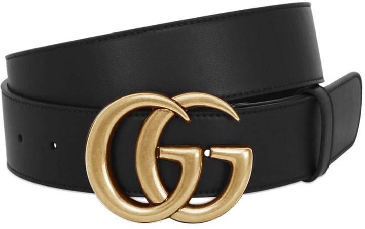 gucci belt black with gold buckle