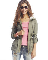 Thumbnail for your product : Wet Seal Hooded Roll-Sleeve Anorak Jacket