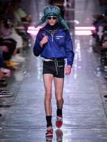 Thumbnail for your product : Prada Logo-patch High-neck Jacket - Mens - Blue