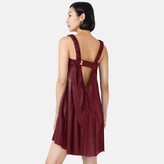 Thumbnail for your product : Kargede Women's Desire – Wine Red Pleated Mini Dress, Vegan Leather