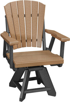 American Furniture Classics Dining Height Swivel Arm Chair in Cedar with a Black Base