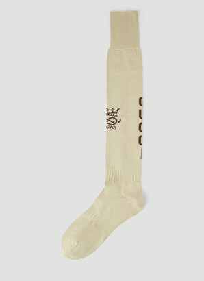 Gucci Logo Sports Socks in Beige