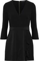 Thumbnail for your product : Rachel Zoe Holland Wrap-effect Satin-paneled Crepe Playsuit