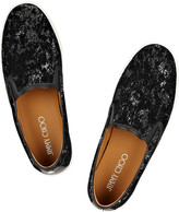 Thumbnail for your product : Jimmy Choo Demi flocked sequined slip-on sneakers