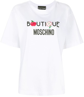 Boutique Moschino apple logo print cotton T-shirt