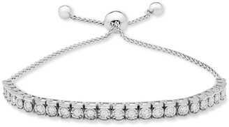Wrapped Diamond Row Bolo Bracelet (3/4 ct. t.w.) in Sterling Silver, 14k Gold-Plated Sterling Silver or 14k Rose Gold-Plated Sterling Silver