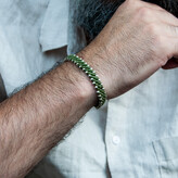 Thumbnail for your product : Harbour Uk Bracelets Eco-Friendly Men's Chunky Silver And Apple Green Waterproof Rope Bracelet - Green
