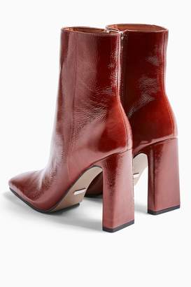Topshop Womens Halia Leather Tan Square Toe Boots - Tan - ShopStyle