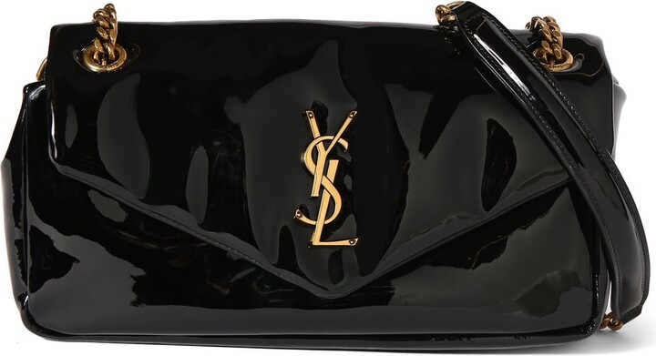 Louis Vuitton women's black patent leather small bag on a chain