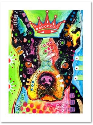 Trademark Fine Art Dean Russo 'Boston Terrier Crowned' Paper Art, 18x24