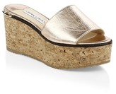 Thumbnail for your product : Jimmy Choo DeeDee Metallic Leather Platform Mules
