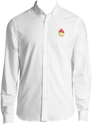 Ami Paris Smiley Long-Sleeve Oxford Shirt