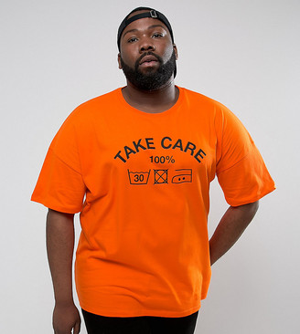 ASOS Plus Oversized T-Shirt With Take Care Print