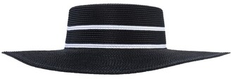 Gregory Ladner Double Line Detail Black/White Wide Brim Boater Racewear Hat