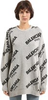 Balenciaga Pull-Over En Jacquard De Laine Avec Logo
