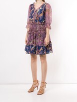 Thumbnail for your product : Marchesa Notte Floral Print Smocked Waist Dress