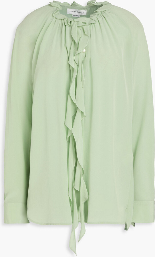 Victoria Beckham Ruffled silk crepe de chine blouse