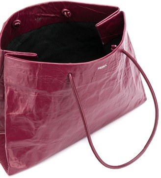 Medea Creased Effect Leather Tote Bag