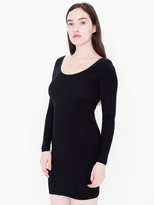 Thumbnail for your product : American Apparel Cotton Spandex Jersey Double U-Neck Long Sleeve Mini Dress