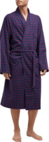 Thumbnail for your product : Neiman Marcus Men's Check-Print Brushed Flannel Robe
