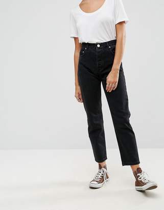ASOS Design Florence Authentic Straight Leg Jeans In Washed Black