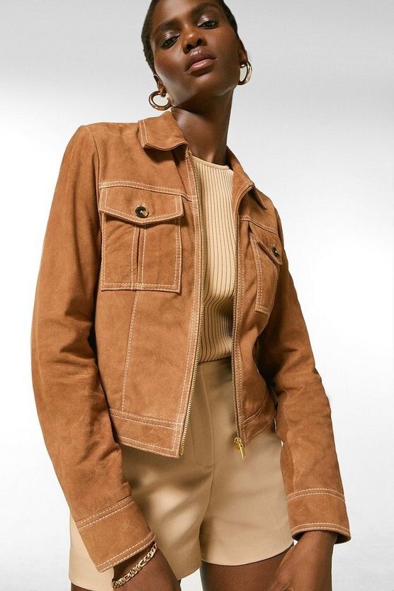 suede western jacket womens
