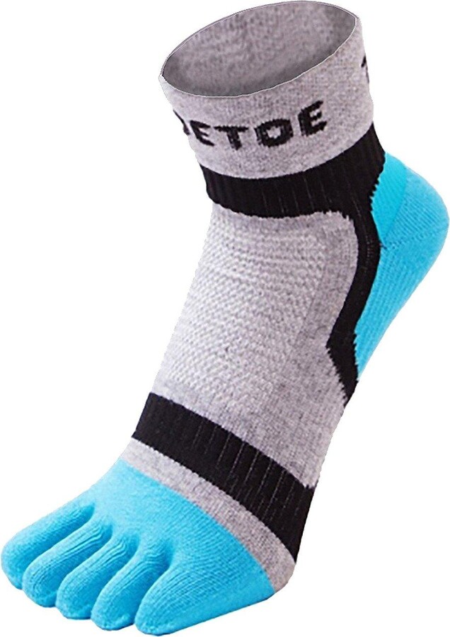 FUN TOES Mens Toe Socks Barefoot Running Socks-Pack Of 6 Pairs- Shoe Size  6-12.5