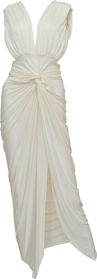 Celyse Halter Neck Low Back Mini Dress in Ivory