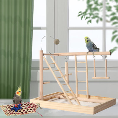 UMMA, LLC 10.8'' Wood Bird Play Gym for Table Top