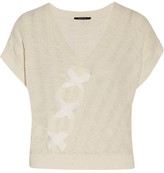 Thumbnail for your product : Raoul Lace-Up Textured Cotton-Blend Sweater