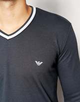 Thumbnail for your product : Emporio Armani V Neck Long Sleeve Top