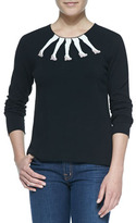 Thumbnail for your product : Alice + Olivia Intarsia Legs Design Crewneck Sweater