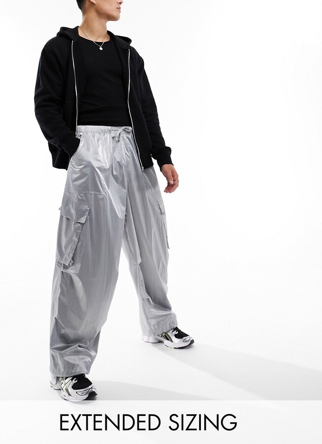 Image of: Men's silver PVC pants