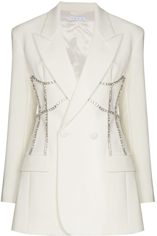 white embellished blazer