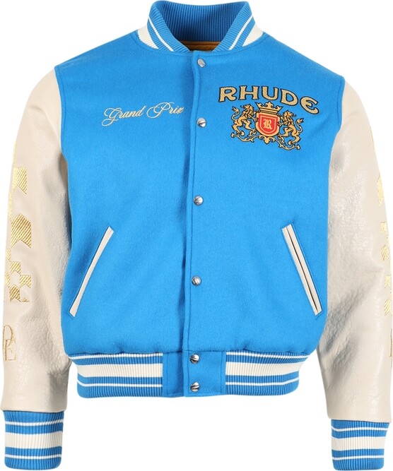 Rhude X The ster Grand Prix Varsity Jacket Blue And White ShopStyle