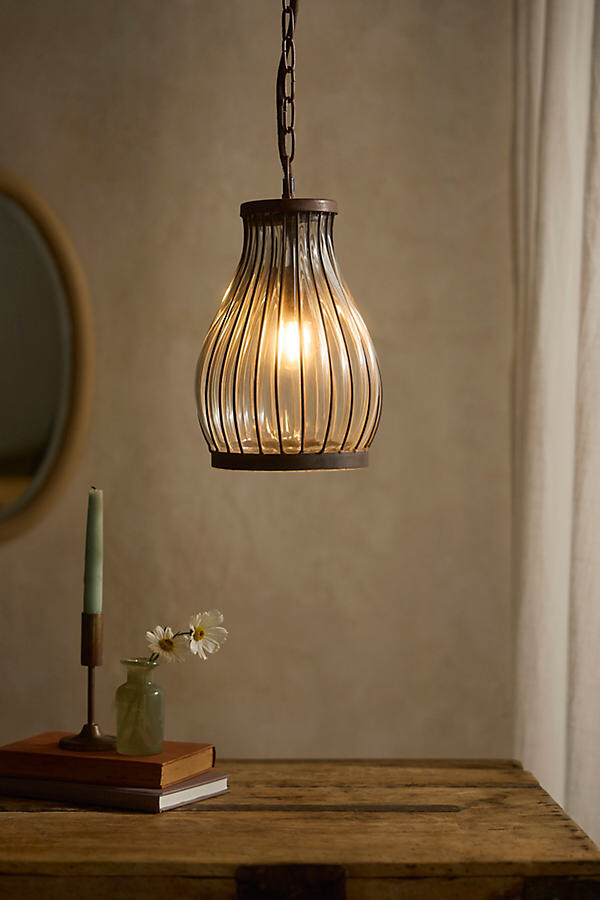Striped Iron Pendant Light