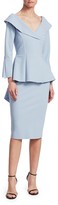 Thumbnail for your product : Chiara Boni La Petite Robe Zoya Long-Sleeve Peplum Sheath Dress