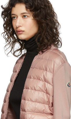 Moncler Pink Down Knit Combo Jacket
