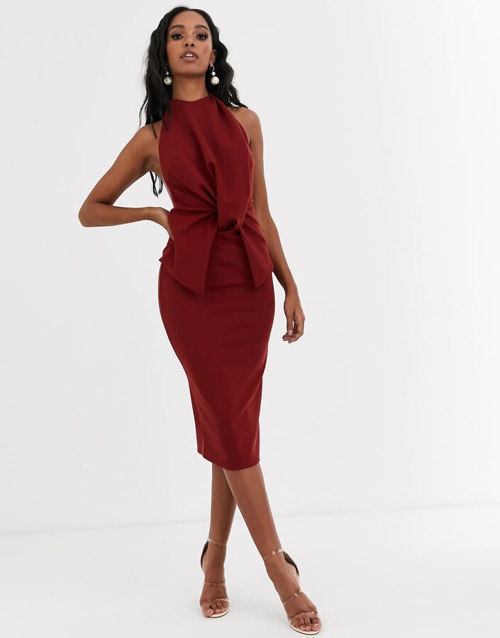 asos design beaded backless midi dress