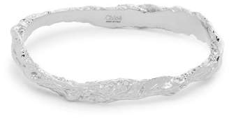 Chloé Anouck Crinkle-effect Brass Bracelet - Womens - Silver