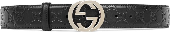 Interlocking G buckle leather belt