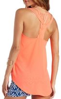 Thumbnail for your product : Charlotte Russe Super Strappy Braided High-Low Tank Top