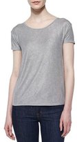 Thumbnail for your product : Neiman Marcus Majestic Paris for Soft Touch Short-Sleeve Metallic Tee