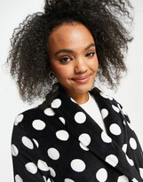 Thumbnail for your product : Brave Soul dotty fleece dressing gown in black and white