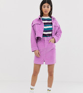 Thumbnail for your product : Collusion Petite denim mini skirt in cord