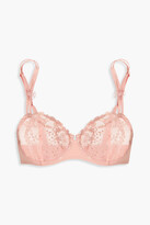 Thumbnail for your product : Simone Perele Metallic embroidered mesh and jersey underwired bra