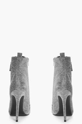 boohoo Susie Shimmer Stiletto Pointed Hiker Boot