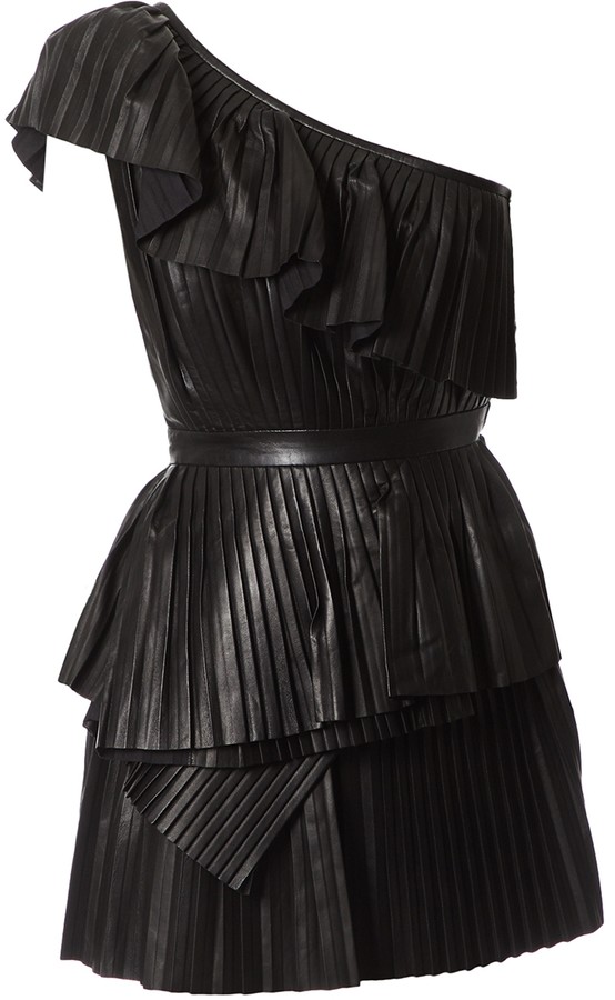 balmain leather dress